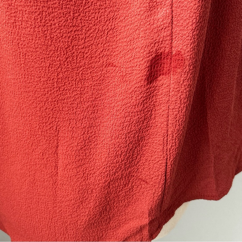 🌸NWT - Max Studio Ruffle Button Down Blouse. Rust. Size: XS - Picture 13 of 13